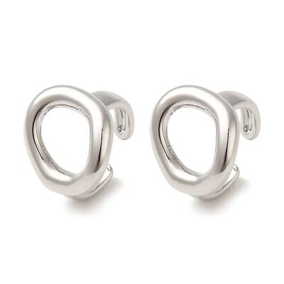 Rack Plating Brass Oval Cuff Earrings for Women