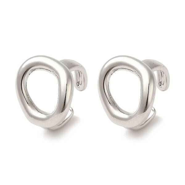 Rack Plating Brass Oval Cuff Earrings for Women