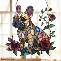 French Bulldog Design Sun Catcher, Acrylic Dog Lover Gift, Weatherproof Garden & Office Decor for Easter & Wedding, Whimsical...