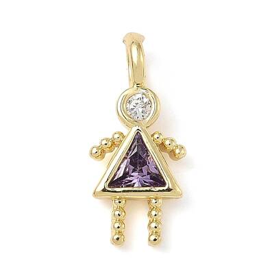 Brass Micro Pave Cubic Zirconia Pendants