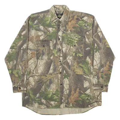REDHEAD Realtree Hardwood Mens Shirt Green Camouflage Long Sleeve M