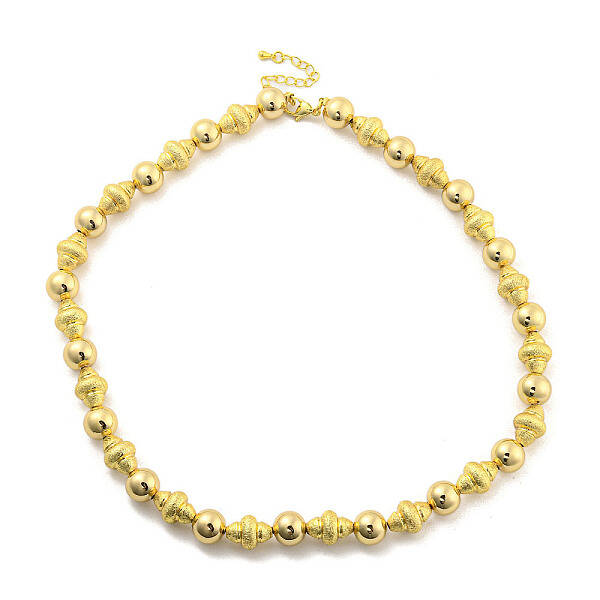 Rack Plating Brass Beaded Necklaces