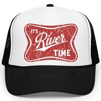 It's River Time Trucker Hat for Men and Women - Trendy Summer Snapback - Adjustable Mesh Cap