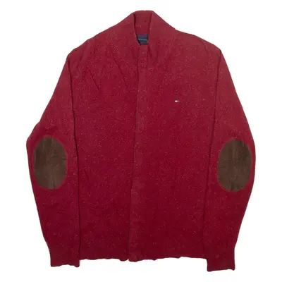 TOMMY HILFIGER Mens Jumper Red Tight Knit Wool M