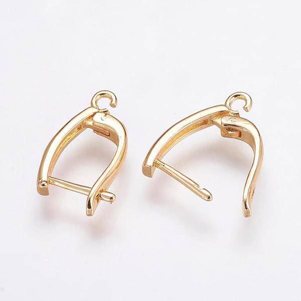 Brass Hoop Earring Findings with Latch Back Closure