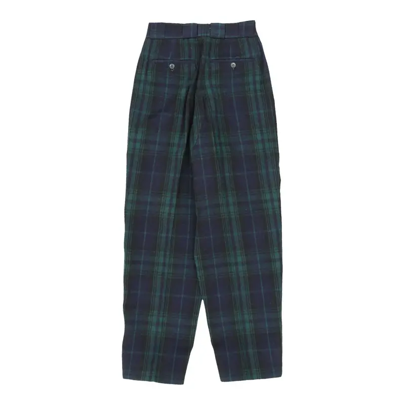 Emporio Armani Checked Trousers - 26W UK 6 Green Wool Blend | Size: UK 6