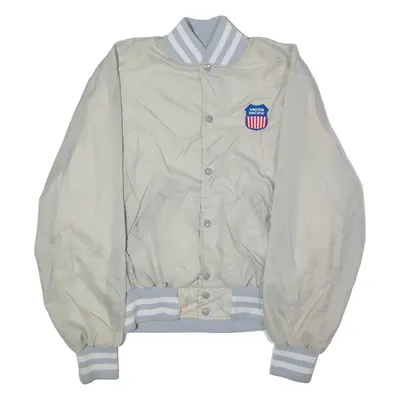 HOLLOWAY Union Pacific Mens Bomber Jacket Grey Nylon 90s USA L
