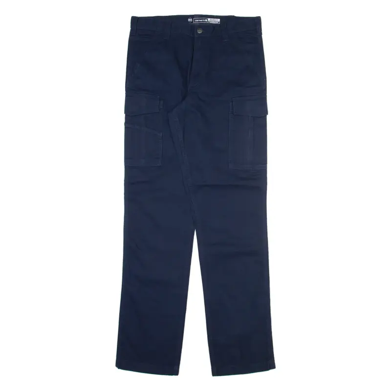 CARHARTT Cargo Mens Trousers Blue Relaxed Straight W33 L36