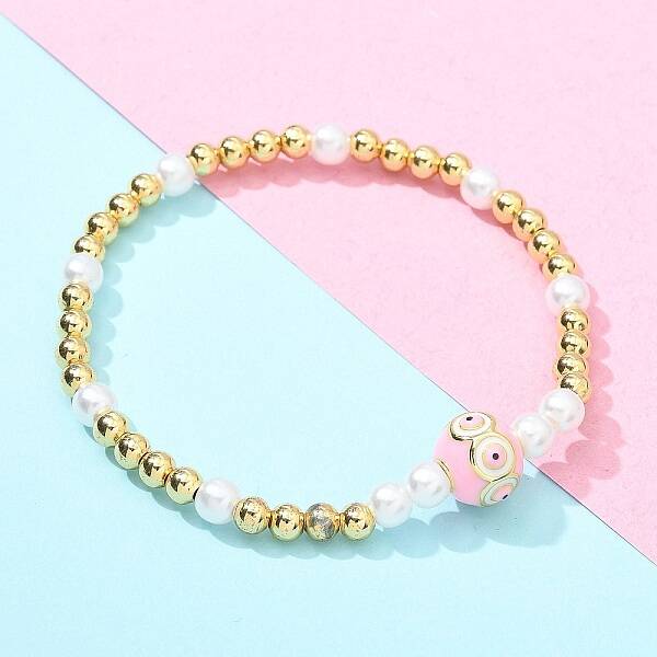 Brass Beaded Stretch Bracelets for Women