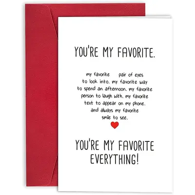 Love Themed Paper Blessing Quote Cards, 1 Count Sweet Romantic Greeting Card with Envelope, Multi-purpose Holiday Card for Me...