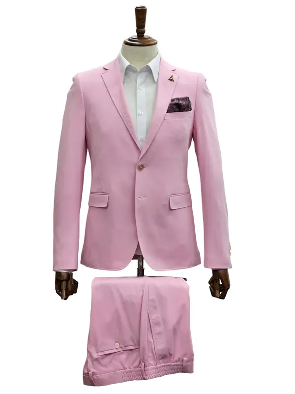 Stretch Fabric - Slim Fitted Suit - 