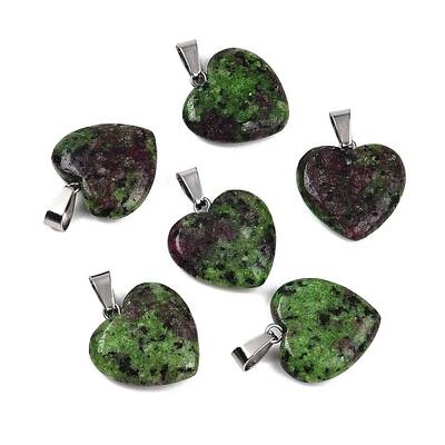 Heart Natural Zoisite Pendants