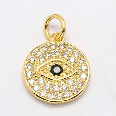 Brass Micro Pave Cubic Zirconia Charms