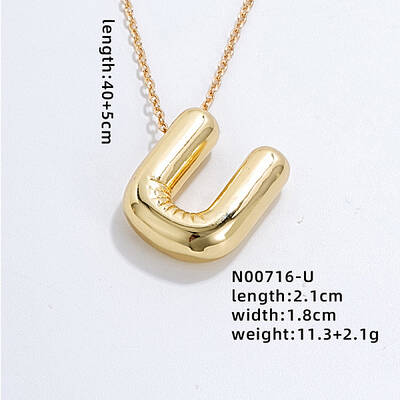 Stainless Steel Party Balloon Letter Pendant Cable Chain Necklaces for Women
