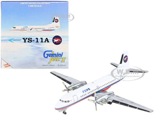 NAMC YS-11A Commercial Aircraft Provincetown-Boston Airlines (PBA) White with Red and Blue Stripes 1/400 Diecast Model Airpla...