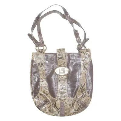 LS Womens Shoulder Bag Brown Leather Animal Print