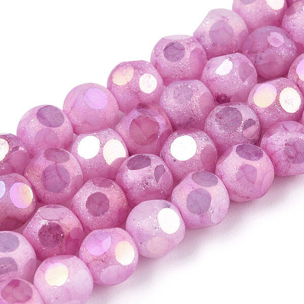 Opaque Frosted Glass Beads Strands