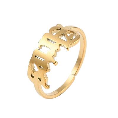 Ion Plating(IP) 304 Stainless Steel Constellation Open Cuff Ring for Women