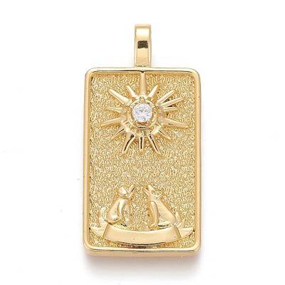 Brass Micro Pave Clear Cubic Zirconia Pendants