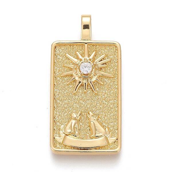Brass Micro Pave Clear Cubic Zirconia Pendants