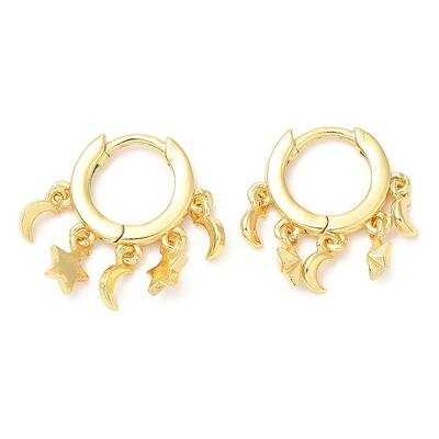 Rack Plating Brass Dangle Hoop Earrings