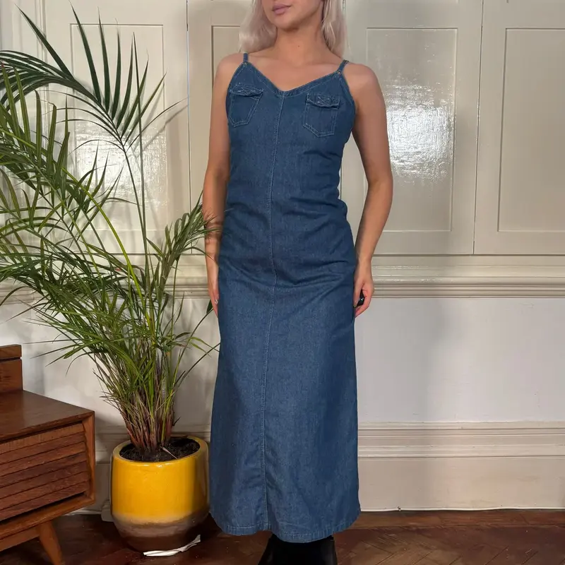 Unbranded Denim Dress - Small Blue Cotton