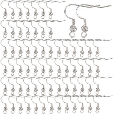 100Pcs Brass French Hooks with Coil and Ball