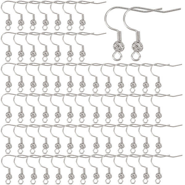 100Pcs Brass French Hooks with Coil and Ball