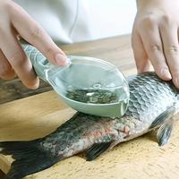 Fish Scale Remover, 1 Count Durable Plastic Fish Scale Peeler, Skin Brush, Effortless Kitchen Fish Scaler for Safe, Gentle Cl...
