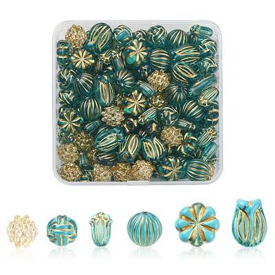 6 Style Plating Acrylic Beads