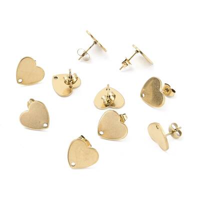 Ion Plating(IP) 304 Stainless Steel Stud Earring Findings