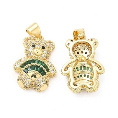 Brass Micro Pave Cubic Zirconia Pendants