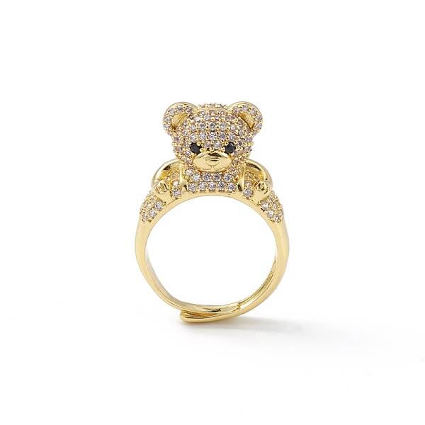 Cubic Zirconia Bear Adjustable Ring