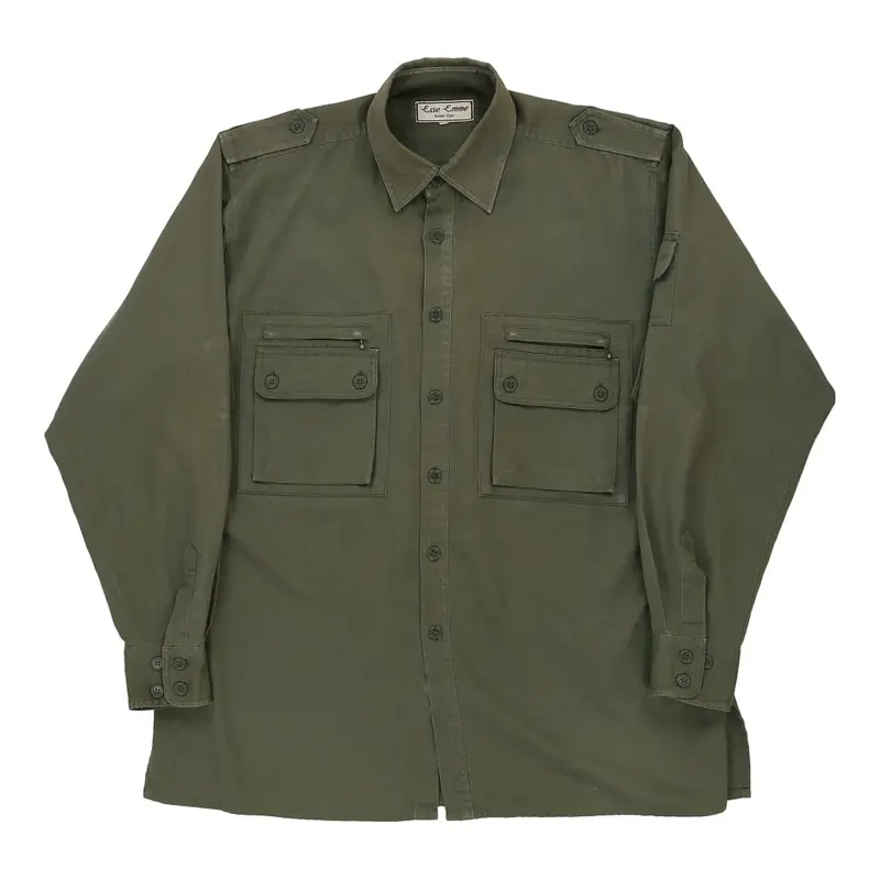 Esse Emme Cargo Shirt - XL Khaki Cotton
