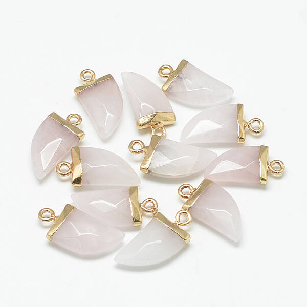 Natural Rose Quartz Pointed Pendants