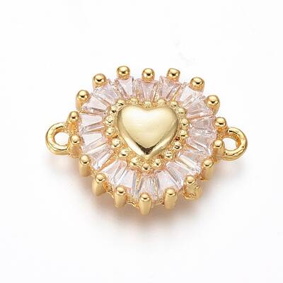 Brass Micro Pave Cubic Zirconia Links connectors