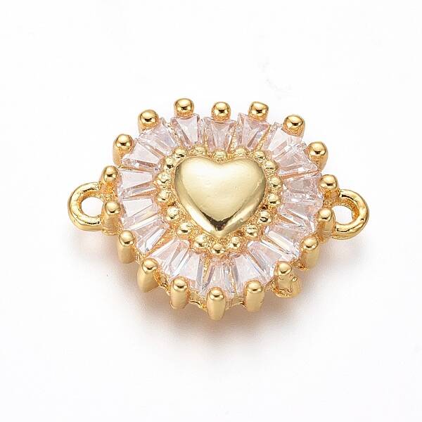 Brass Micro Pave Cubic Zirconia Links connectors