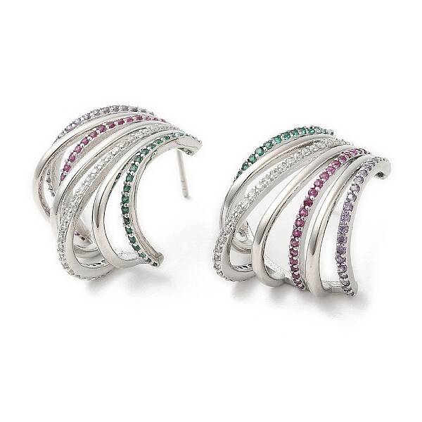 Colorful Rhinestone Claw Stud Earrings