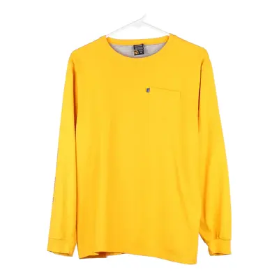 Nautica Spellout Sweatshirt - Large Yellow Cotton Blend