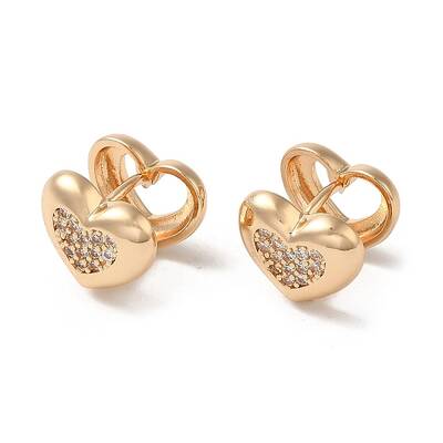 Brass Cubic Zirconia Hoop Earrings for Women