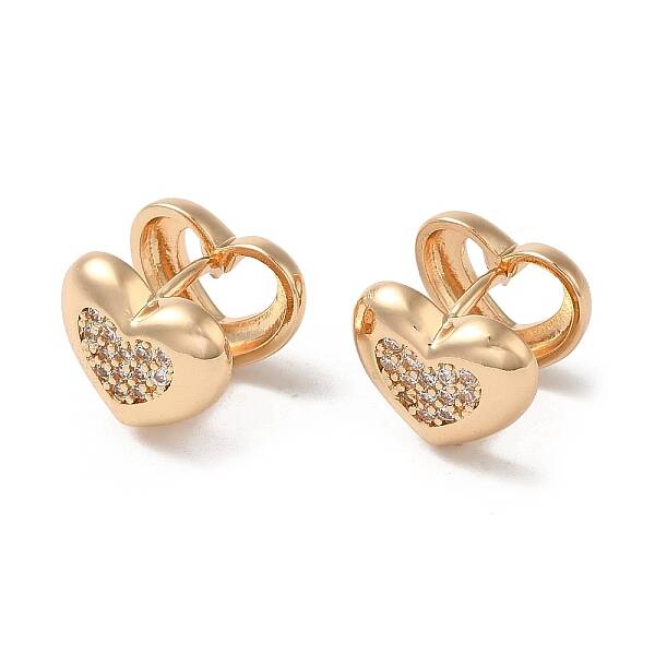 Brass Cubic Zirconia Hoop Earrings for Women