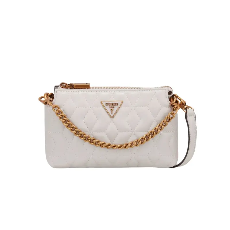 Guess, Elenia, Mini, Fabric shoulder bag, Stone, QB867772, For women