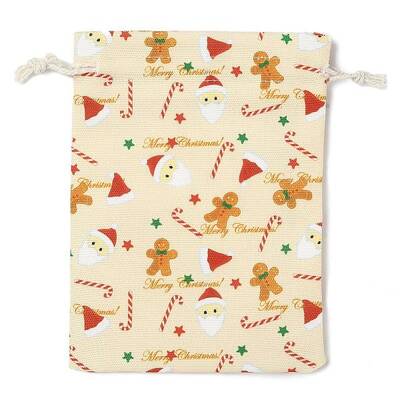 Christmas Theme Cloth Printed Storage Bags