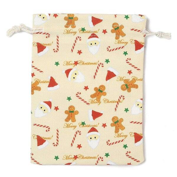Christmas Theme Cloth Printed Storage Bags