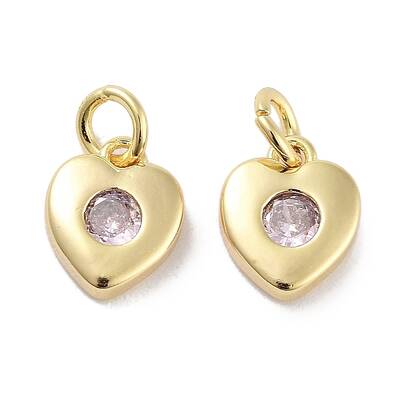 Brass Micro Pave Cubic Zirconia Charms