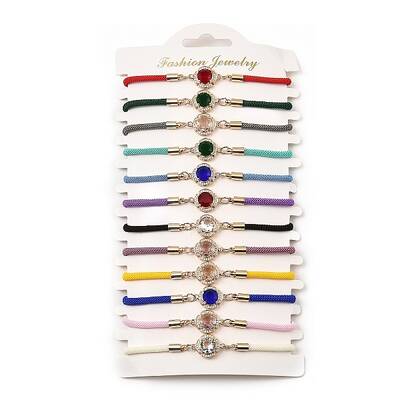 12Pcs 12 Colors Polyester Bracelets