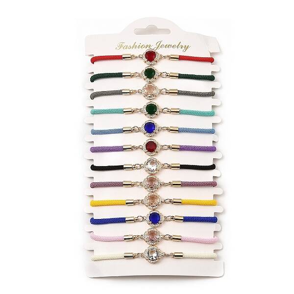 12Pcs 12 Colors Polyester Bracelets