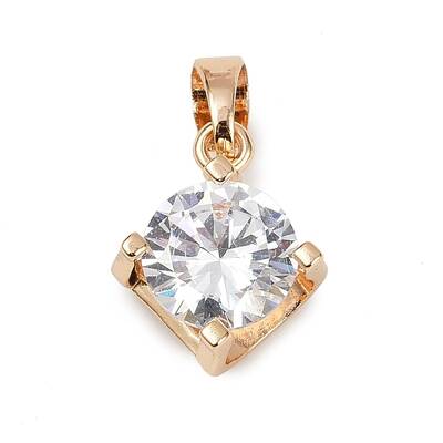 Brass Micro Pave Cubic Zirconia Pendants