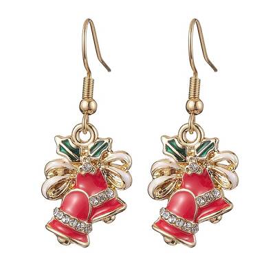 Christmas Theme Alloy Rhinestone Dangle Earrings