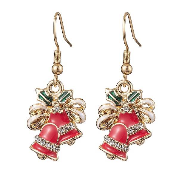 Christmas Theme Alloy Rhinestone Dangle Earrings